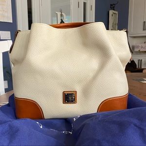 Off White Dooney & Bourke Pebbled Leather Satchel Handbag